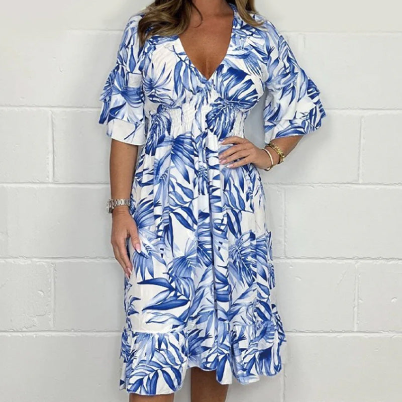 🎉This week's Special Sales - 50% OFF✨Women’s Elegant V-Neck Dresses with Botanical Prints