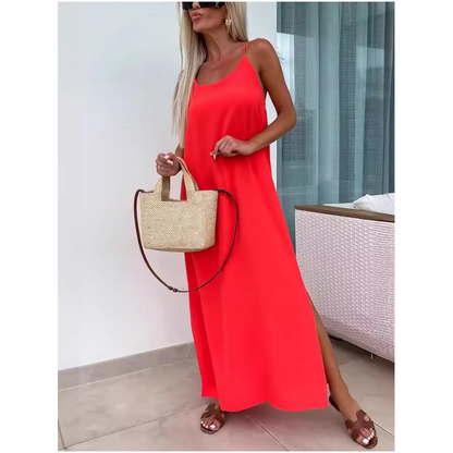 💖LAST DAY SALE 50% OFF💖Loose-Fit Spaghetti Strap Maxi Dress with Side Slit