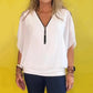 🔥Summer Hot Sale-50% Off🩷Women's Chiffon Zip-up Neck Casual Top