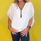 🔥Summer Hot Sale-50% Off🩷Women's Chiffon Zip-up Neck Casual Top