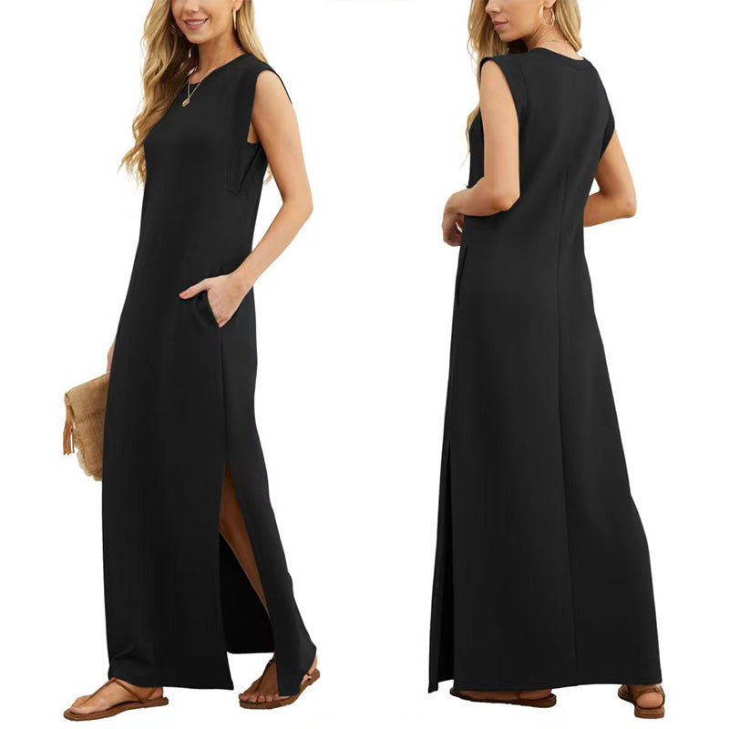 💖Limited Sale 50% OFF💖Women Loose Split Wrinkle-Free Long Dress