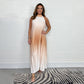 💖LAST DAY SALE 50% OFF💖Gradient Pleated Halter Neck Dress