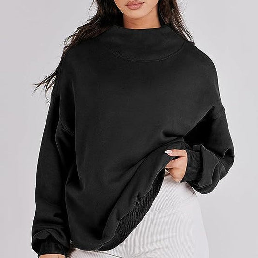 💖New arrival-50% OFF💖Women's Mock Neck Long Sleeve Pullover Sweatshirt