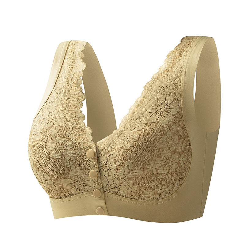 Women's Wide-Strap Wire-Free Front Closure Bra
