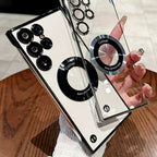 Ultradünne transparente Handyhülle mit magnetischem Ring für Samsung