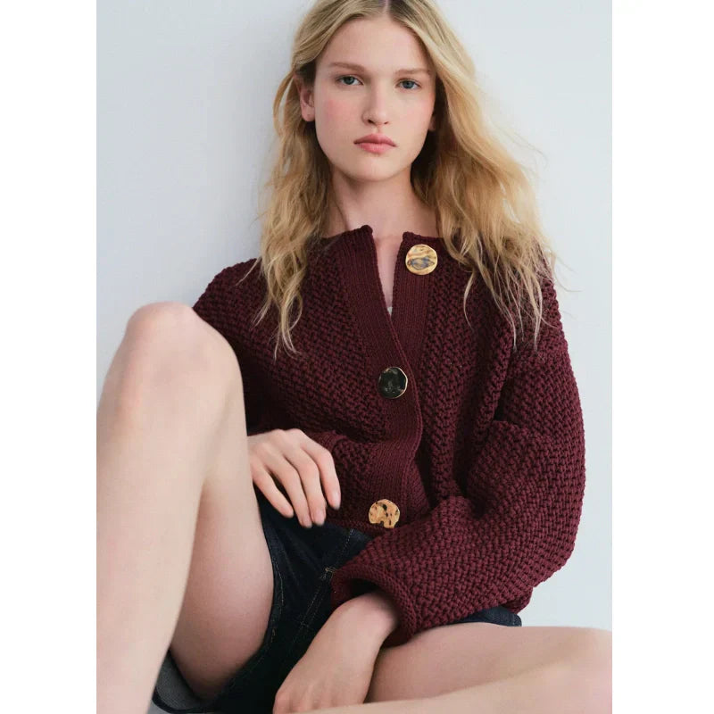 💖Limited Sale 50% OFF💖Women's Fashion Cut-Out Knitted Cardigan