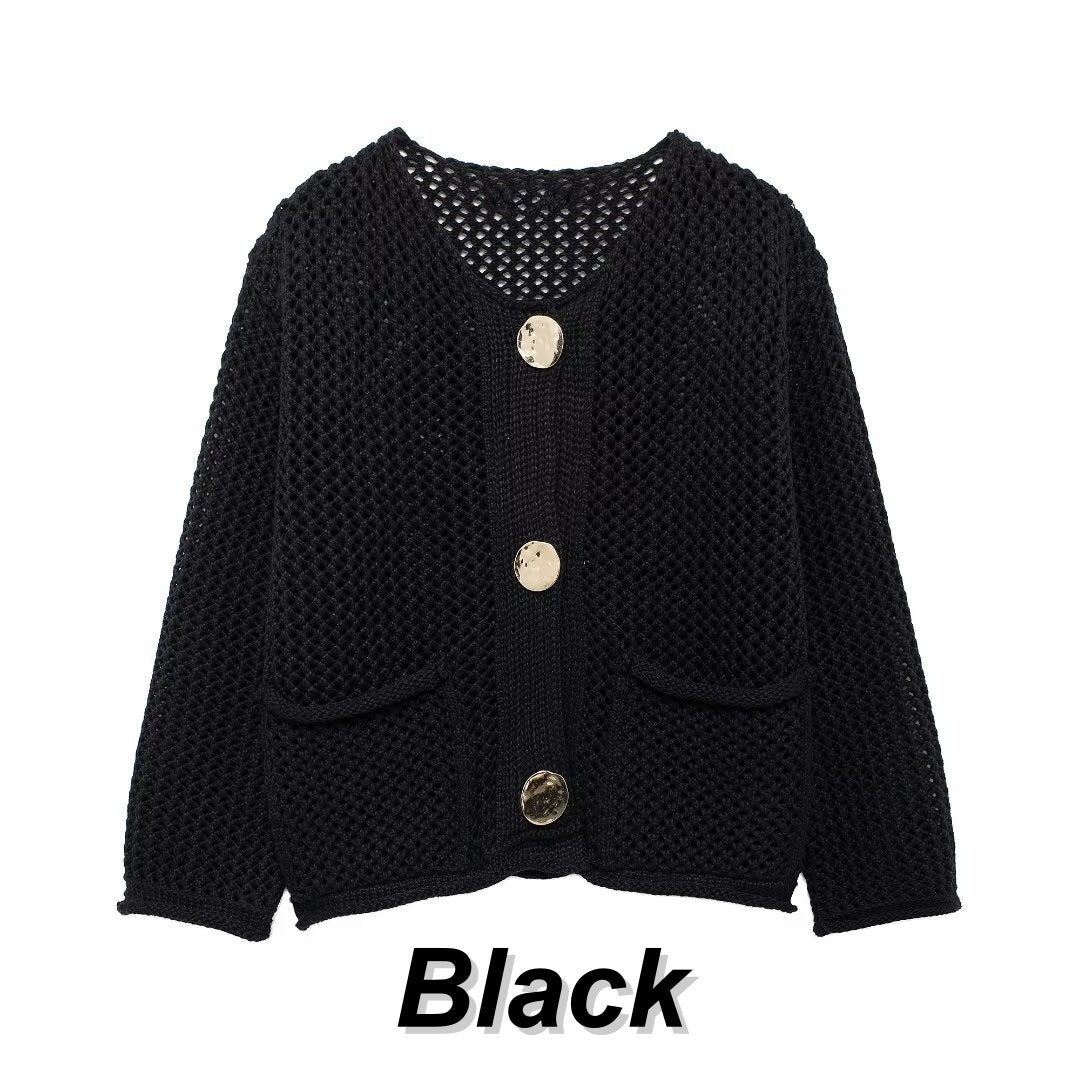 💖Limited Sale 50% OFF💖Women's Fashion Cut-Out Knitted Cardigan