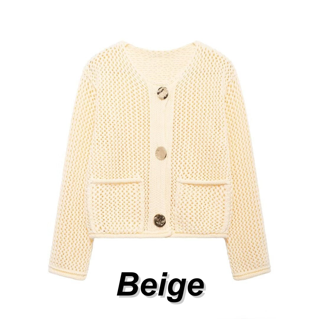 💖Limited Sale 50% OFF💖Women's Fashion Cut-Out Knitted Cardigan