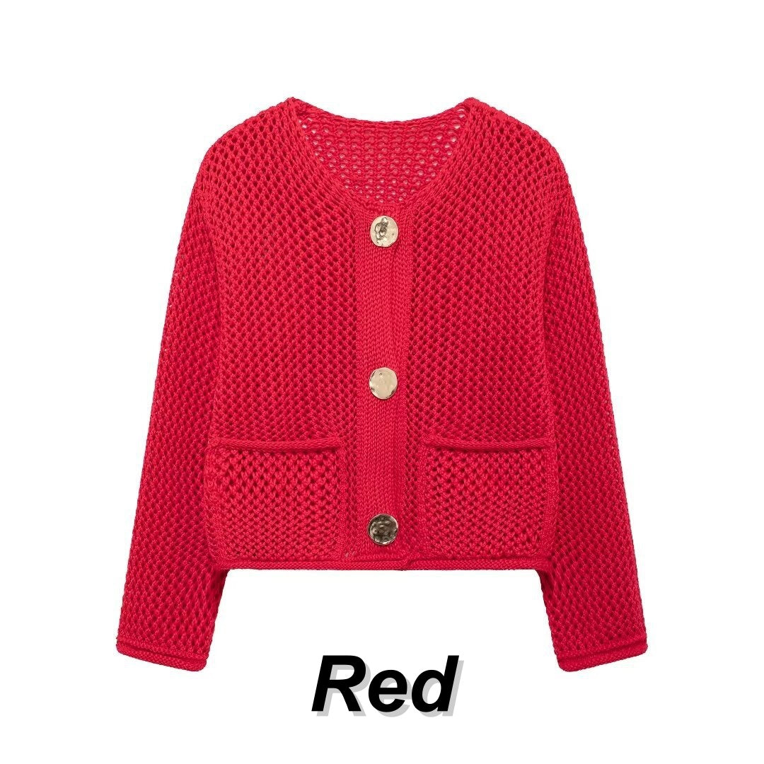 💖Limited Sale 50% OFF💖Women's Fashion Cut-Out Knitted Cardigan