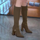 💖Limited Sale 50% OFF💖Pointed Toe Chunky Heel Knee High Boots