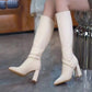 💖Limited Sale 50% OFF💖Pointed Toe Chunky Heel Knee High Boots