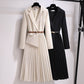 💖Limited Sale 50% OFF💖Asymmetrical Patchwork Pleated Blazer Dress with Belt