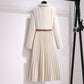 💖Limited Sale 50% OFF💖Asymmetrical Patchwork Pleated Blazer Dress with Belt
