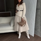 💖Limited Sale 50% OFF💖Asymmetrical Patchwork Pleated Blazer Dress with Belt