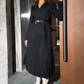💖Limited Sale 50% OFF💖Asymmetrical Patchwork Pleated Blazer Dress with Belt