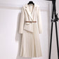 💖Limited Sale 50% OFF💖Asymmetrical Patchwork Pleated Blazer Dress with Belt