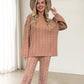 💖Limited Sale 50% OFF💖Solid Crew Neck Twist Textured Sweater & Pants Set