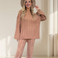 💖Limited Sale 50% OFF💖Solid Crew Neck Twist Textured Sweater & Pants Set