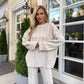💖Limited Sale 50% OFF💖Solid Crew Neck Twist Textured Sweater & Pants Set