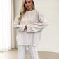 💖Limited Sale 50% OFF💖Solid Crew Neck Twist Textured Sweater & Pants Set