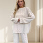 💖Limited Sale 50% OFF💖Solid Crew Neck Twist Textured Sweater & Pants Set