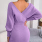 🎀Limited Sale 50% OFF🎀Sexy Knit Mini Dress with Batwing Long Sleeves