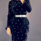 💖Limited Sale 50% OFF💖Women's Rhinestone Dress with Ruched Ruffle Hem【✈️free shipping 】