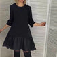 💖Limited Sale 50% OFF💖Loose Pleated Elegant Black Dress with Seven-pointed Sleeves