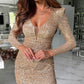 💖Limited Sale 50% OFF💖Sequin V-Neck Wrap Dinner Dress