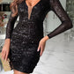 💖Limited Sale 50% OFF💖Sequin V-Neck Wrap Dinner Dress