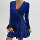 💖Limited Sale 50% OFF💖V-neck hip-waisted skirt, sequins sparkling, bloom unique charm.