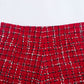 💖Limited Sale 50% OFF💖Warm Plaid Blazer and High-Waisted Skort 2 PCS Set