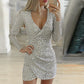 💖Limited Sale 50% OFF💖Women's Sparkling Sequin V-Neck Bodycon Dress