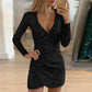 💖Limited Sale 50% OFF💖Women's Sparkling Sequin V-Neck Bodycon Dress