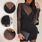 💖Limited Sale 50% OFF💖Women's Sexy V-Neck Mesh Rhinestone Bodycon Dress