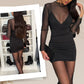 💖Limited Sale 50% OFF💖Women's Sexy V-Neck Mesh Rhinestone Bodycon Dress