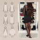 💖Limited Sale 50% OFF💖Women's Sexy V-Neck Mesh Rhinestone Bodycon Dress