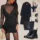 💖Limited Sale 50% OFF💖Women's Sexy V-Neck Mesh Rhinestone Bodycon Dress