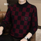 ❄️Winter Specials❄️Men‘s Plaid Printed Half High Neck Thickened Pullover Sweater