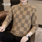 ❄️Winter Specials❄️Men‘s Plaid Printed Half High Neck Thickened Pullover Sweater