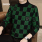 ❄️Winter Specials❄️Men‘s Plaid Printed Half High Neck Thickened Pullover Sweater