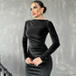 💖Limited Sale 50% OFF💖Women's Fashion Solid Color Long Sleeve Slim Fit Dress
