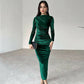 💖Limited Sale 50% OFF💖Women's Fashion Solid Color Long Sleeve Slim Fit Dress