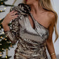 💖Limited Sale 50% OFF💖Women's Chic Bodycon Slant One-Shoulder Mini Dress