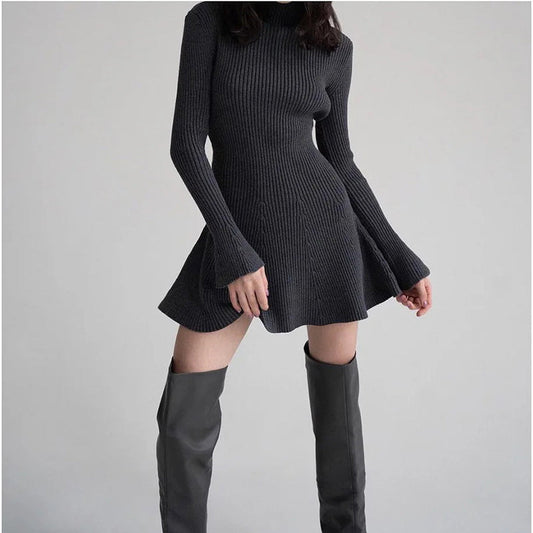 🎅Show off your beauty🎄Women’s Ribbed Knit A-Line Mini Dress