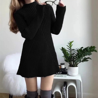 🎅Show off your beauty🎄Women’s Ribbed Knit A-Line Mini Dress