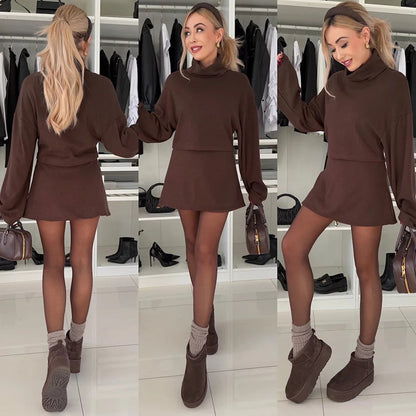 🎅Xmas Sales - 50% OFF🎄Women's Sweet Bell Sleeves Top & Mini Skirt Set