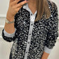 💖Limited Sale 50% OFF💖Women's Lapel Button-Down Sparkly Party Shirt