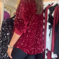 💖Limited Sale 50% OFF💖Women's Lapel Button-Down Sparkly Party Shirt