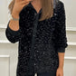 💖Limited Sale 50% OFF💖Women's Lapel Button-Down Sparkly Party Shirt